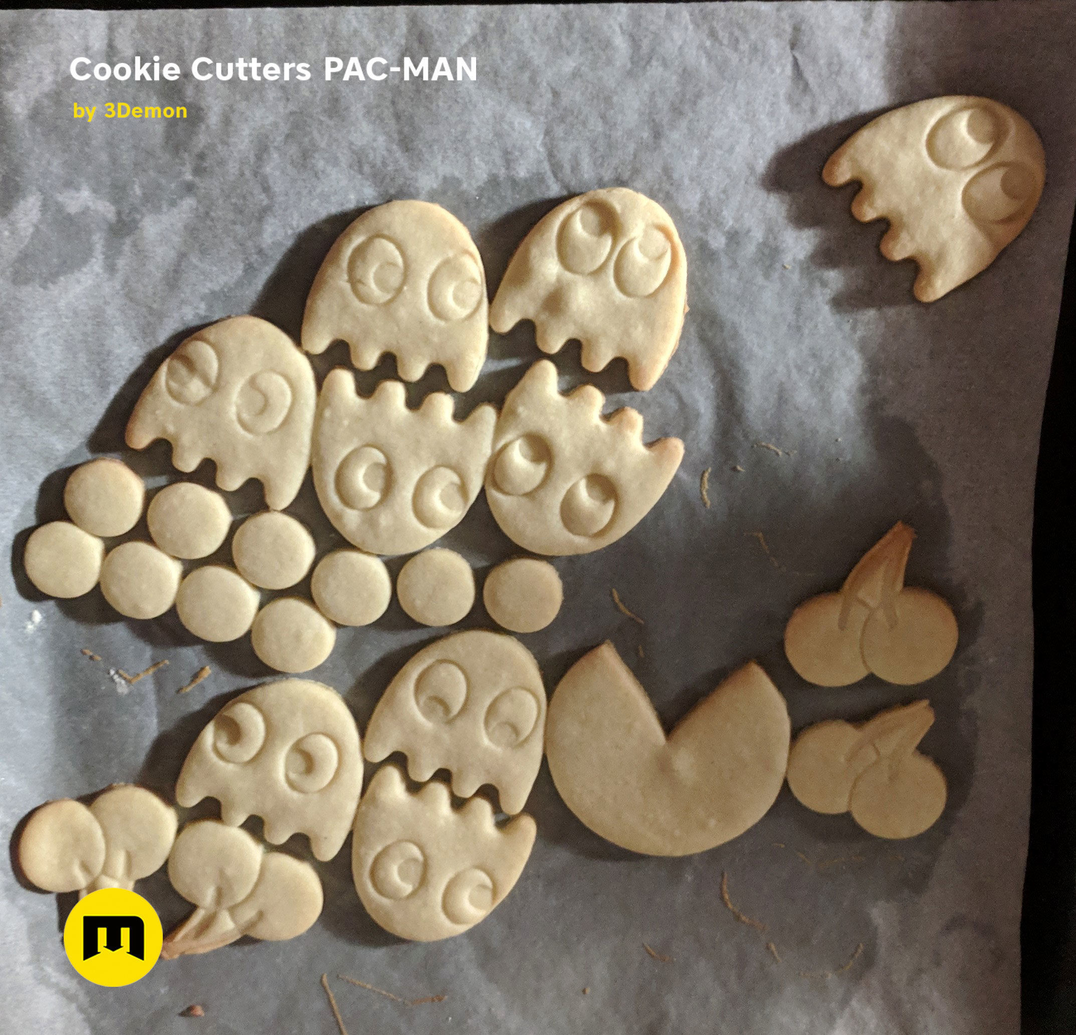 Pac-Man Cookie Cutters Set 3D print model_4