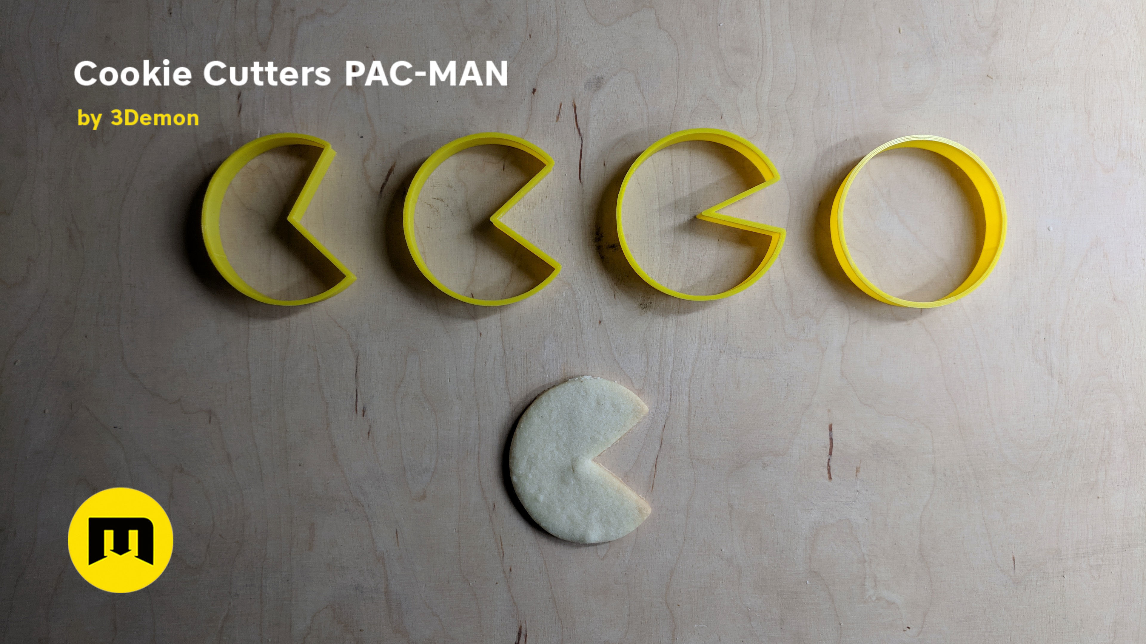 Pac-Man Cookie Cutters Set 3D print model_9