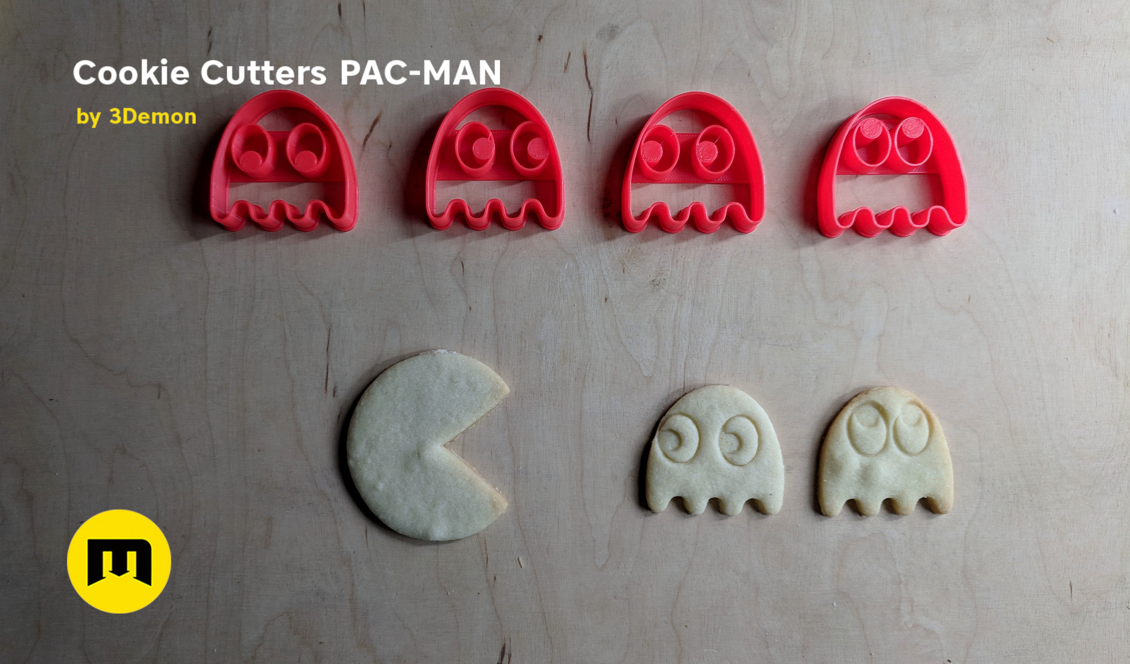 Pac-Man Cookie Cutters Set 3D print model_6