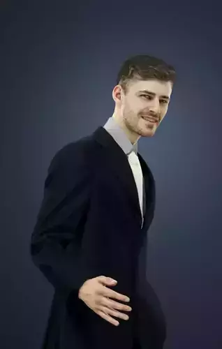 Posture An Elegant Man Standing holding his partner 3D model