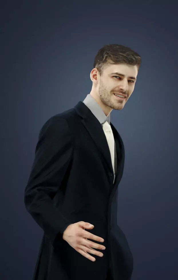 Posture An Elegant Man Standing holding his partner 3D model