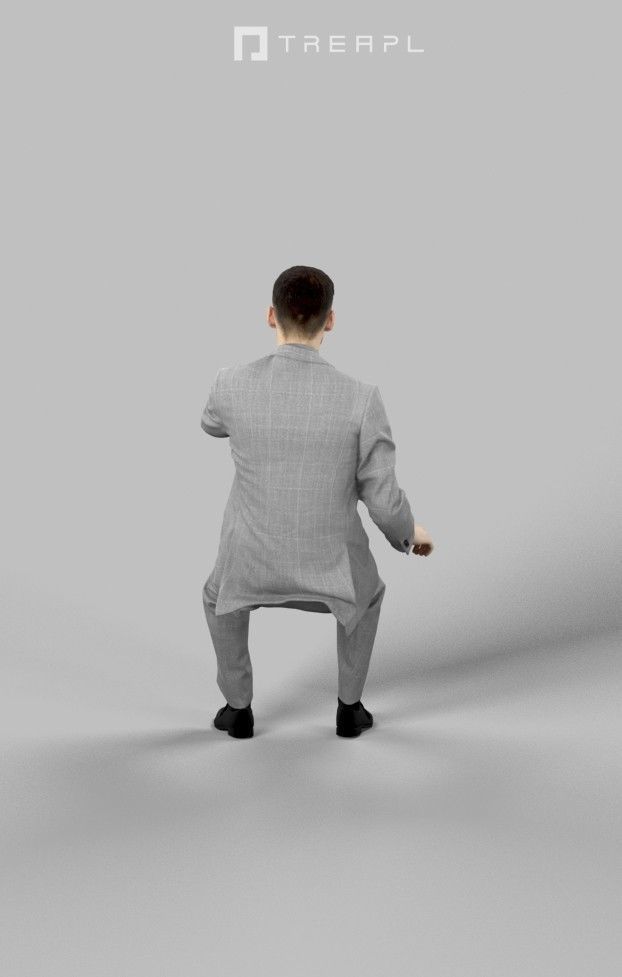 Posture An Elegant Business Man Driving A Car 3D model_6