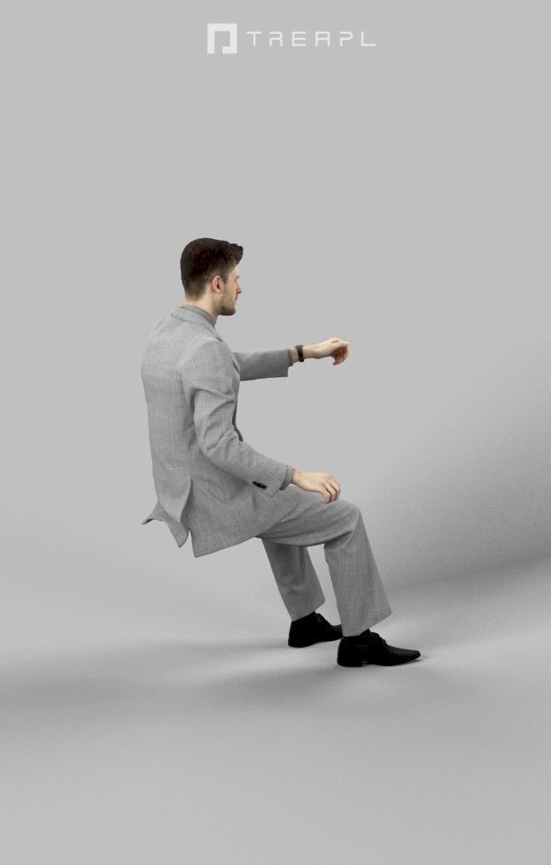 Posture An Elegant Business Man Driving A Car 3D model_5