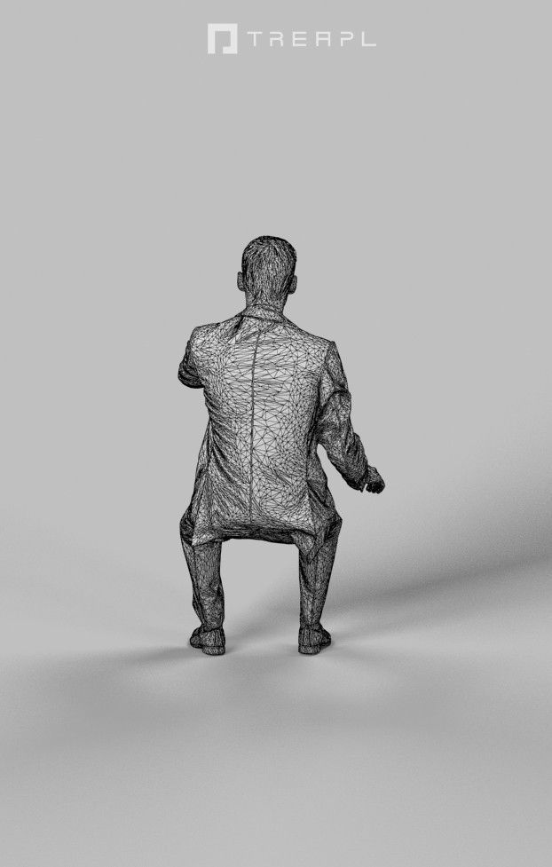 Posture An Elegant Business Man Driving A Car 3D model_10