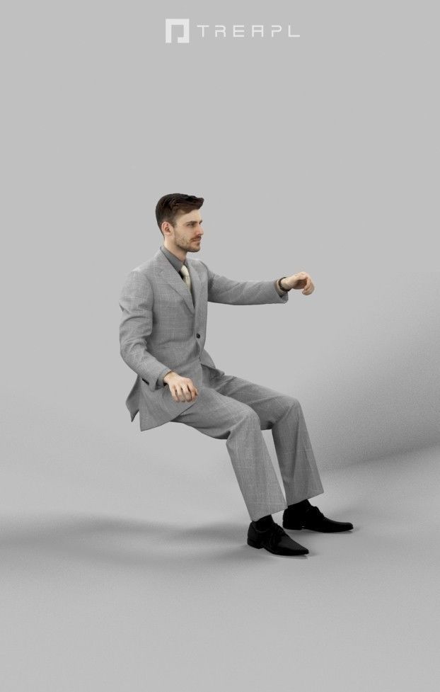 Posture An Elegant Business Man Driving A Car 3D model_4