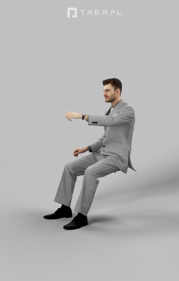 Posture An Elegant Business Man Driving A Car 3D model_8