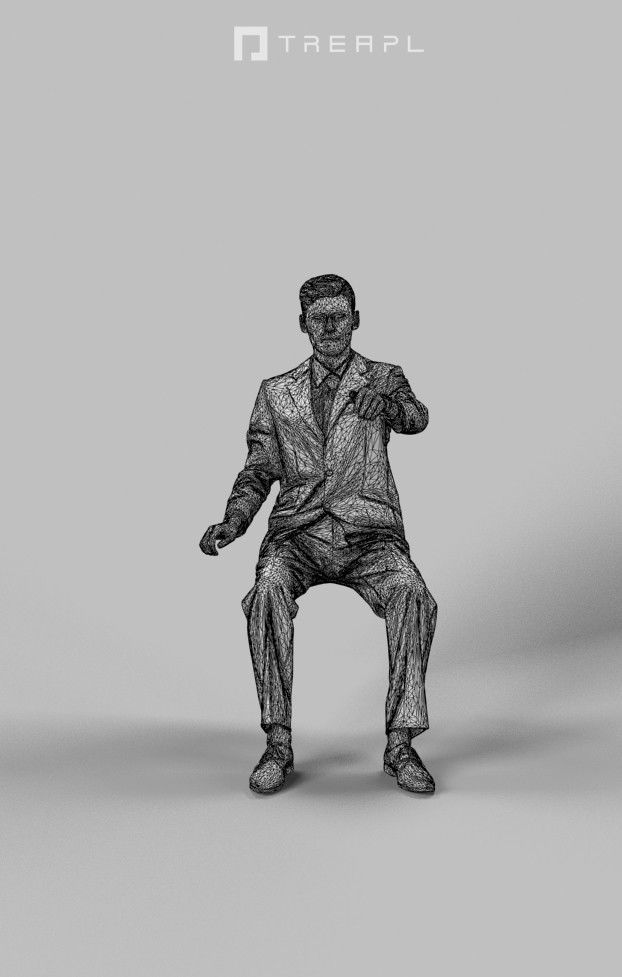 Posture An Elegant Business Man Driving A Car 3D model_9