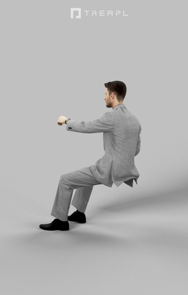 Posture An Elegant Business Man Driving A Car 3D model_7