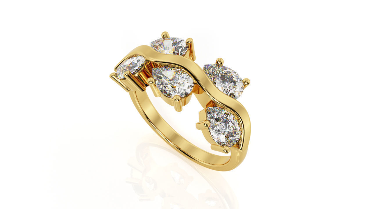 Wave Pave Ring S 0001 R 2 3D print model_3