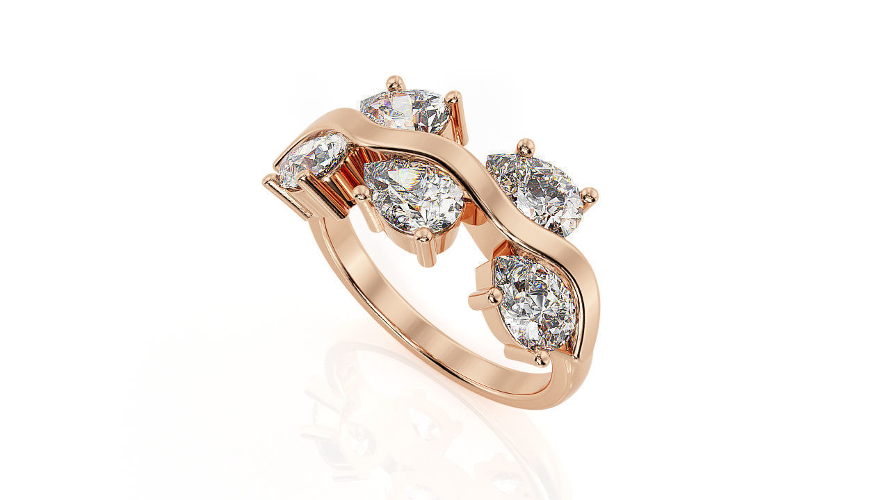 Wave Pave Ring S 0001 R 2 3D print model_1