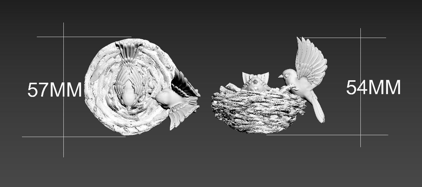  birds in the nest 3D print model_11