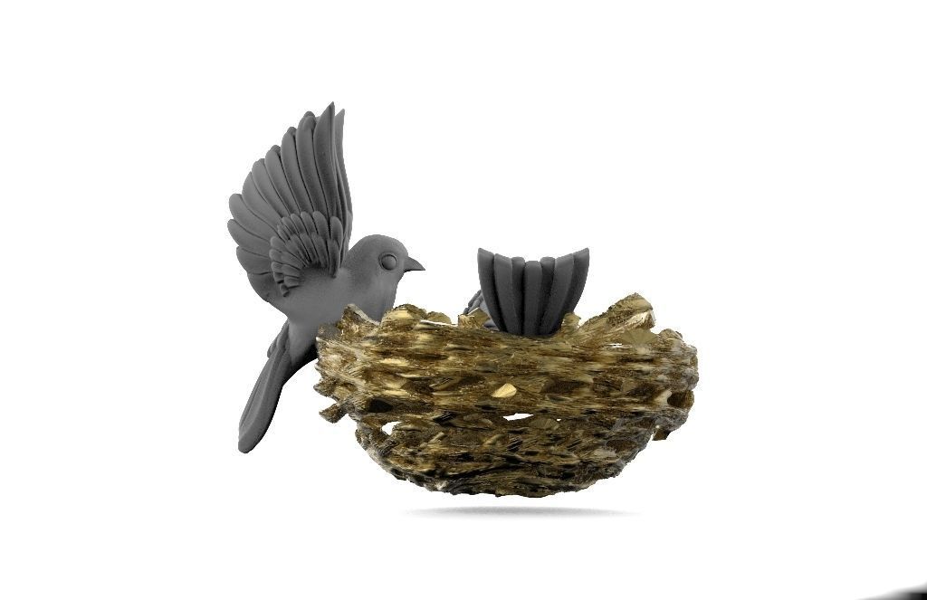  birds in the nest 3D print model_4