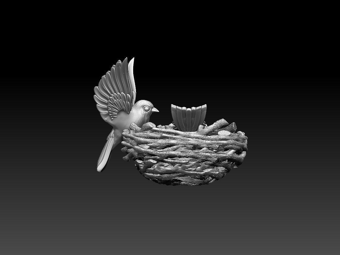  birds in the nest 3D print model_15