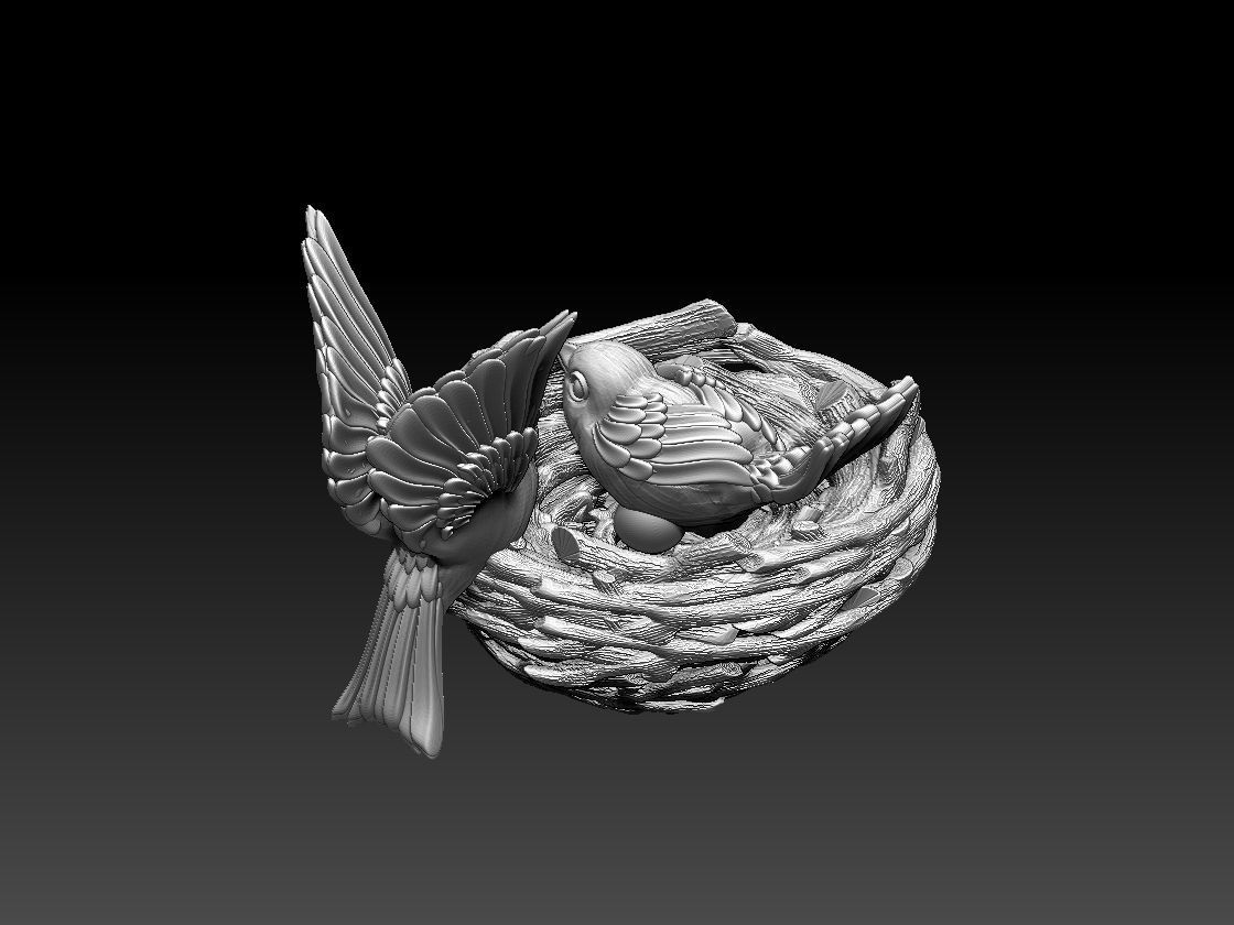  birds in the nest 3D print model_53