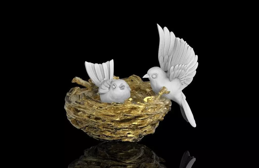  birds in the nest 3D print model_0