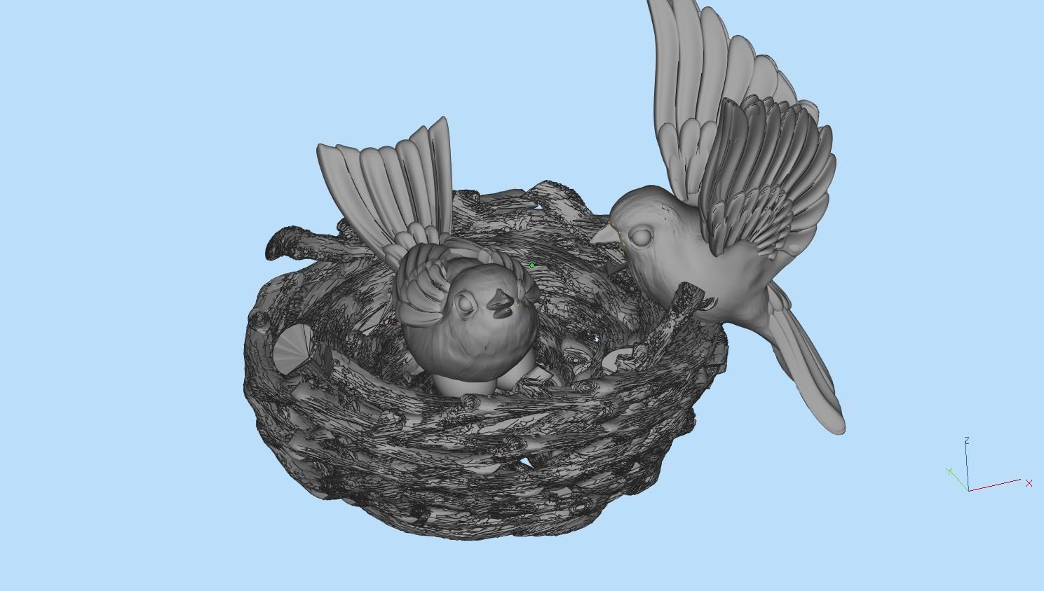  birds in the nest 3D print model_43
