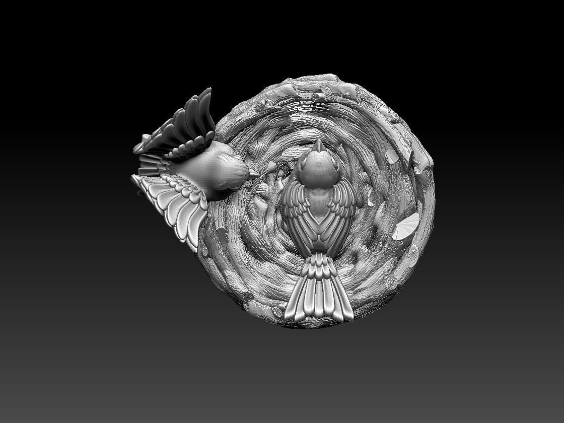  birds in the nest 3D print model_39