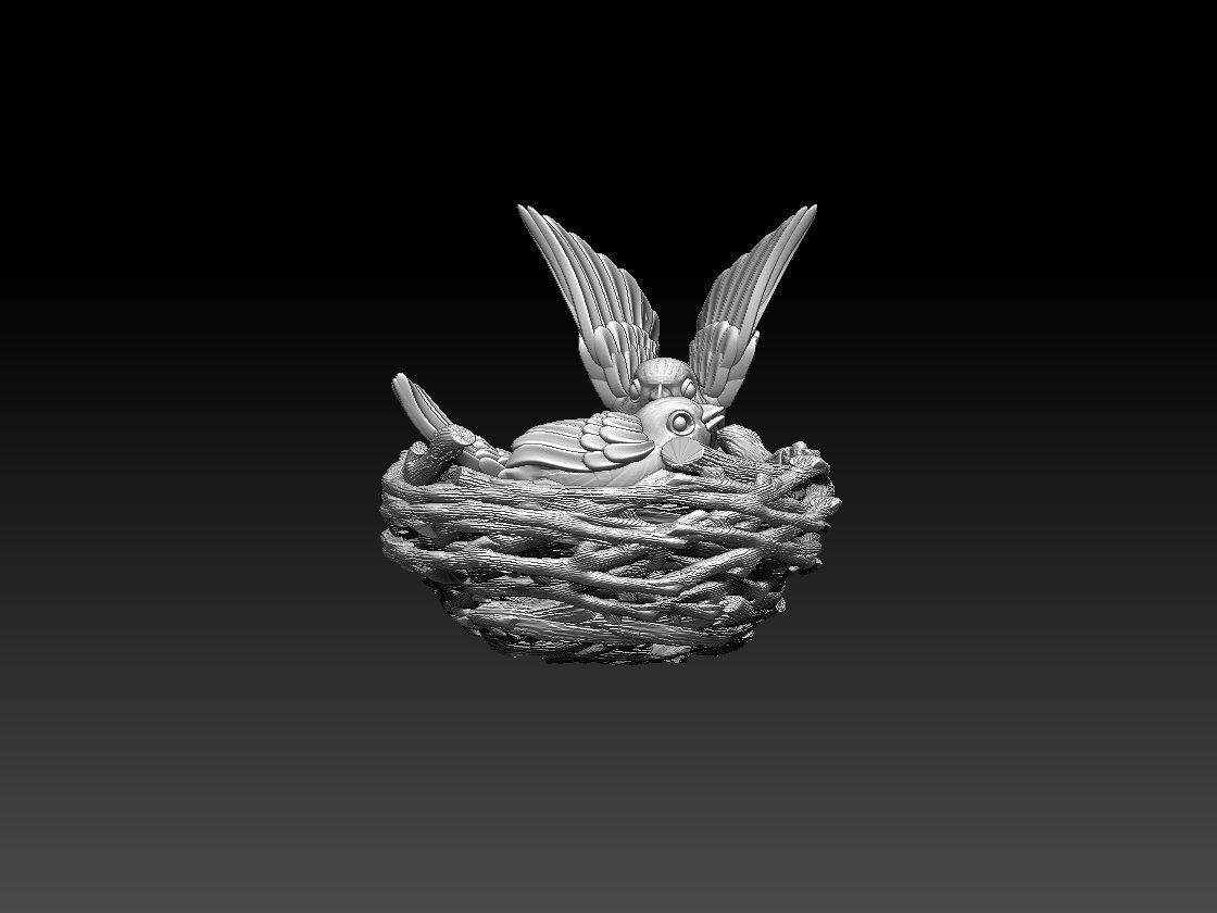  birds in the nest 3D print model_35