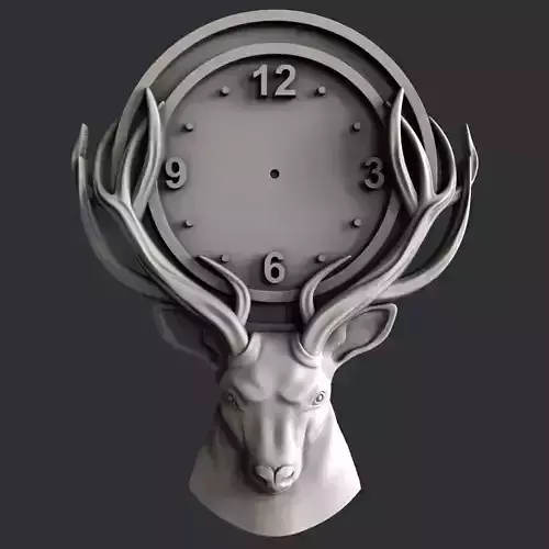 3d STL models for CNC or 3d printer clock deer