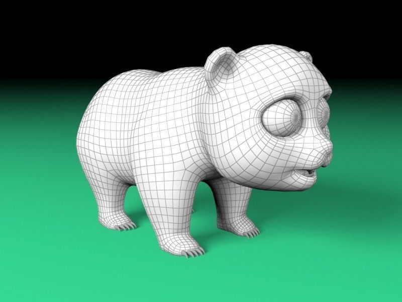 Cartoon panda Low-poly 3D model_6
