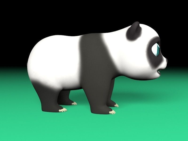 Cartoon panda Low-poly 3D model_2
