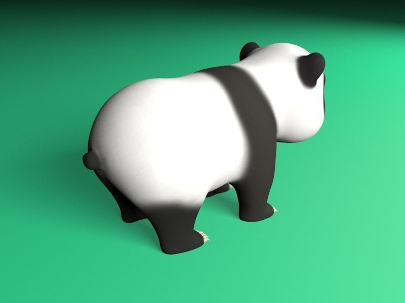 Cartoon panda Low-poly 3D model_4