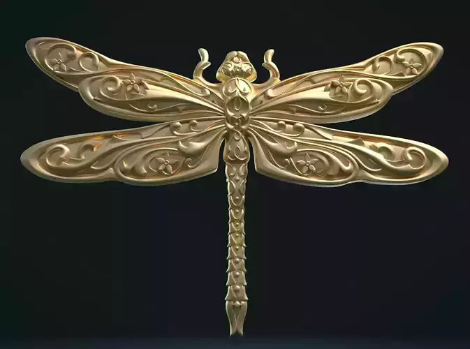 Dragonfly Relief 3D print model