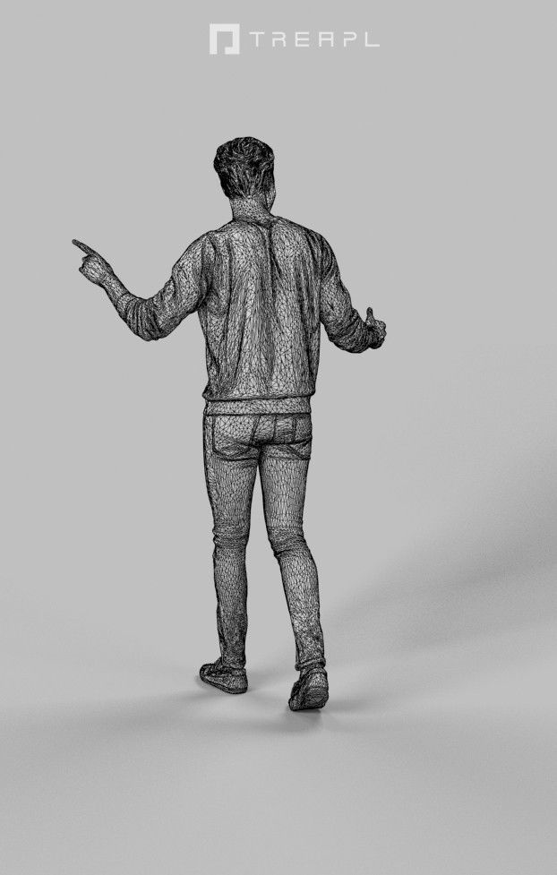 Virtue A Casual Man Walking Dressed In A Yellow Sweater 3D model_10