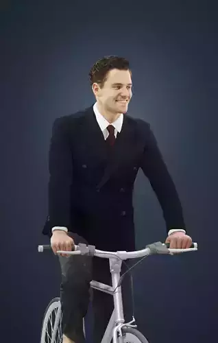 Virtue an Elegant Man Riding A Bicycle Suit 3D model