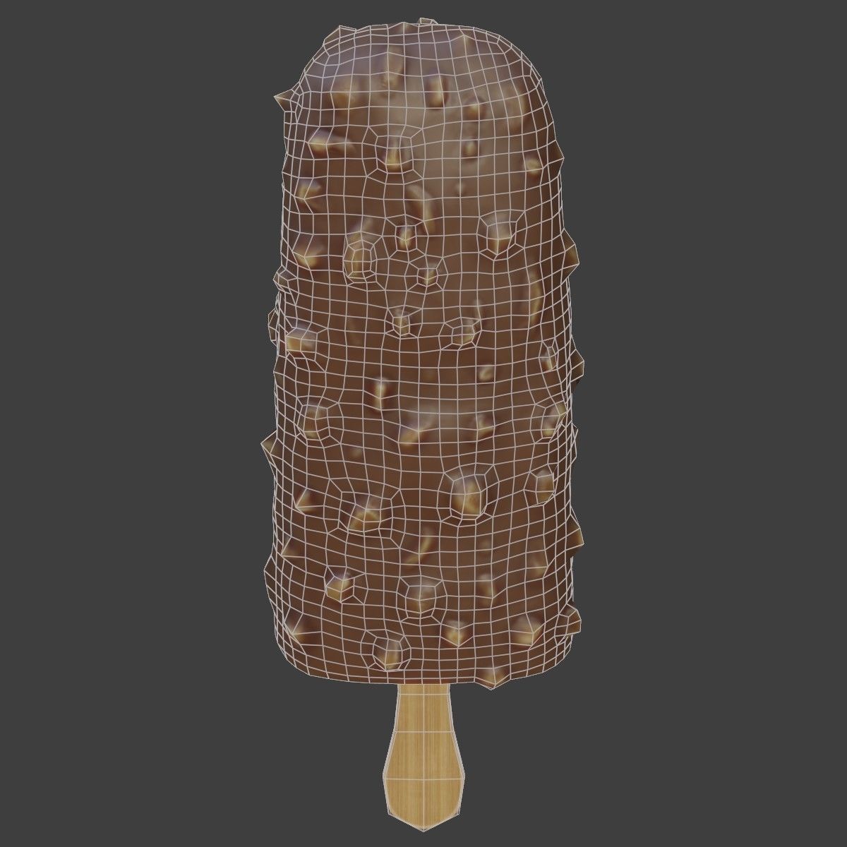 Ice cream bar almond Low-poly 3D model_6
