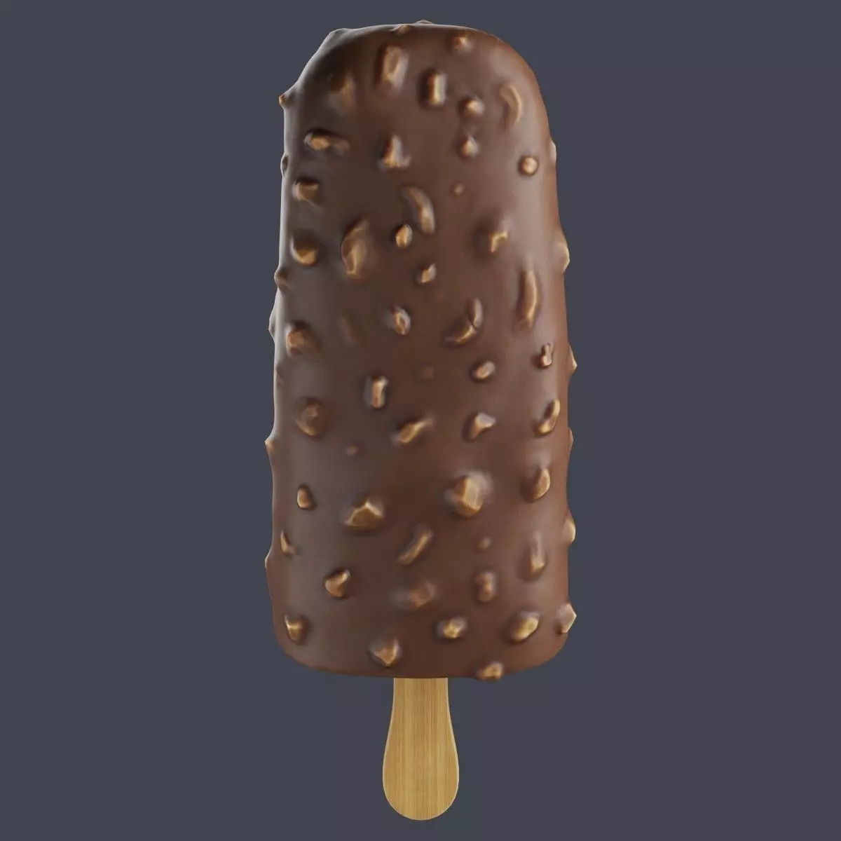 Ice cream bar almond Low-poly 3D model_0