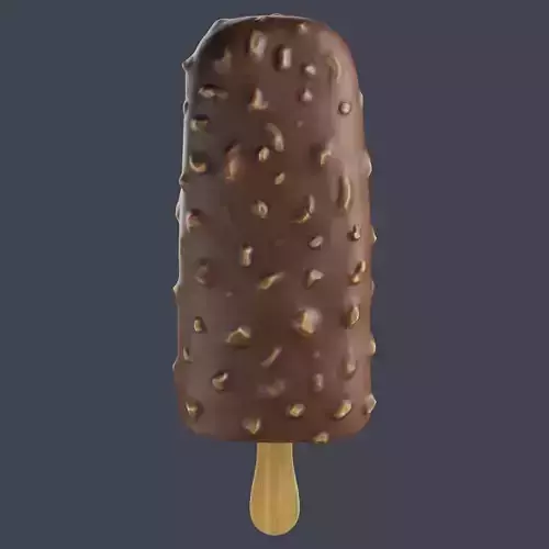 Ice cream bar almond Low-poly 3D model