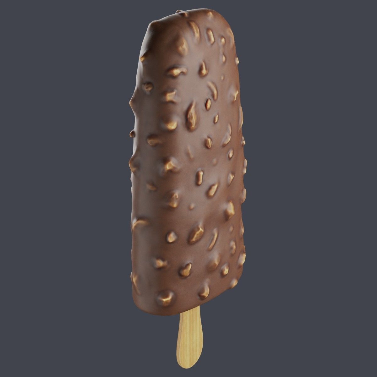 Ice cream bar almond Low-poly 3D model_4