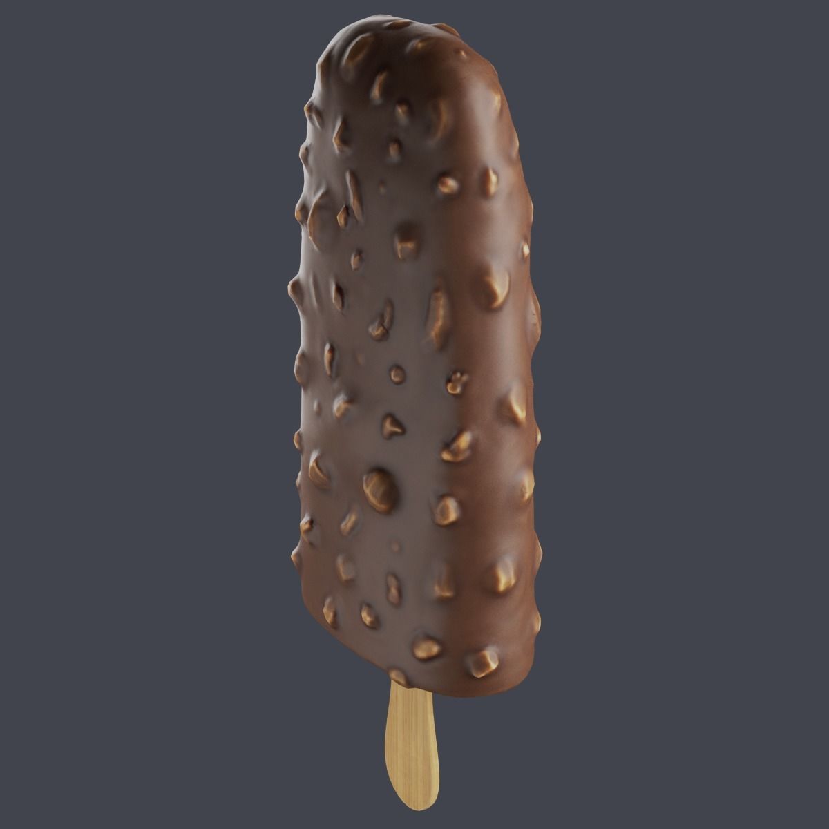 Ice cream bar almond Low-poly 3D model_5