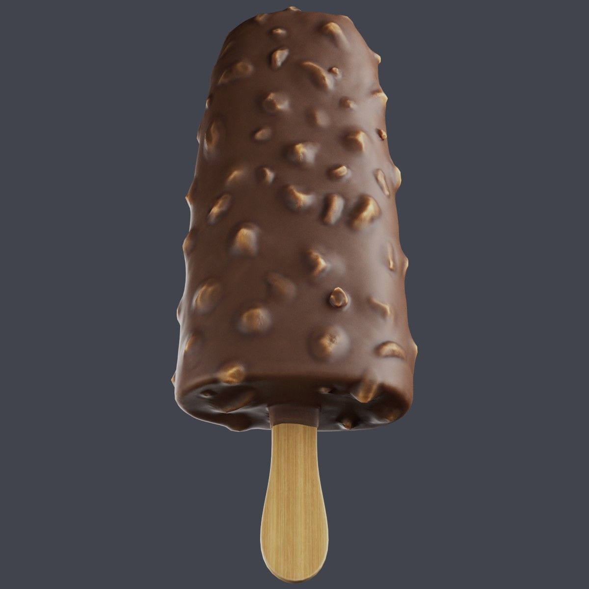 Ice cream bar almond Low-poly 3D model_3