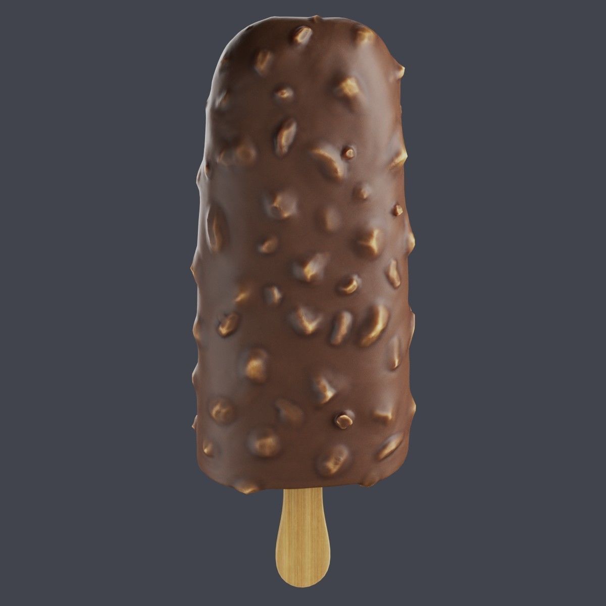 Ice cream bar almond Low-poly 3D model_2