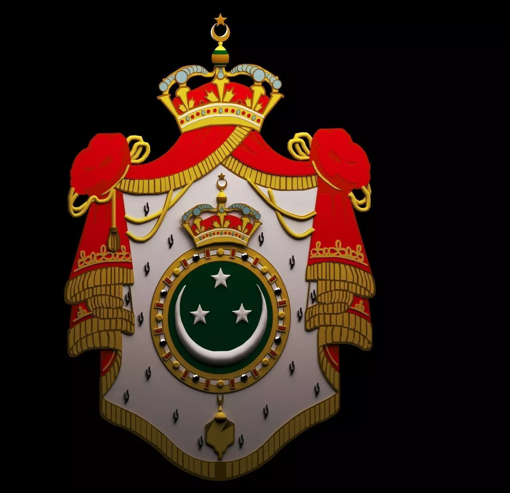 Coat of arms of Kingdom of Egypt 3D model_0