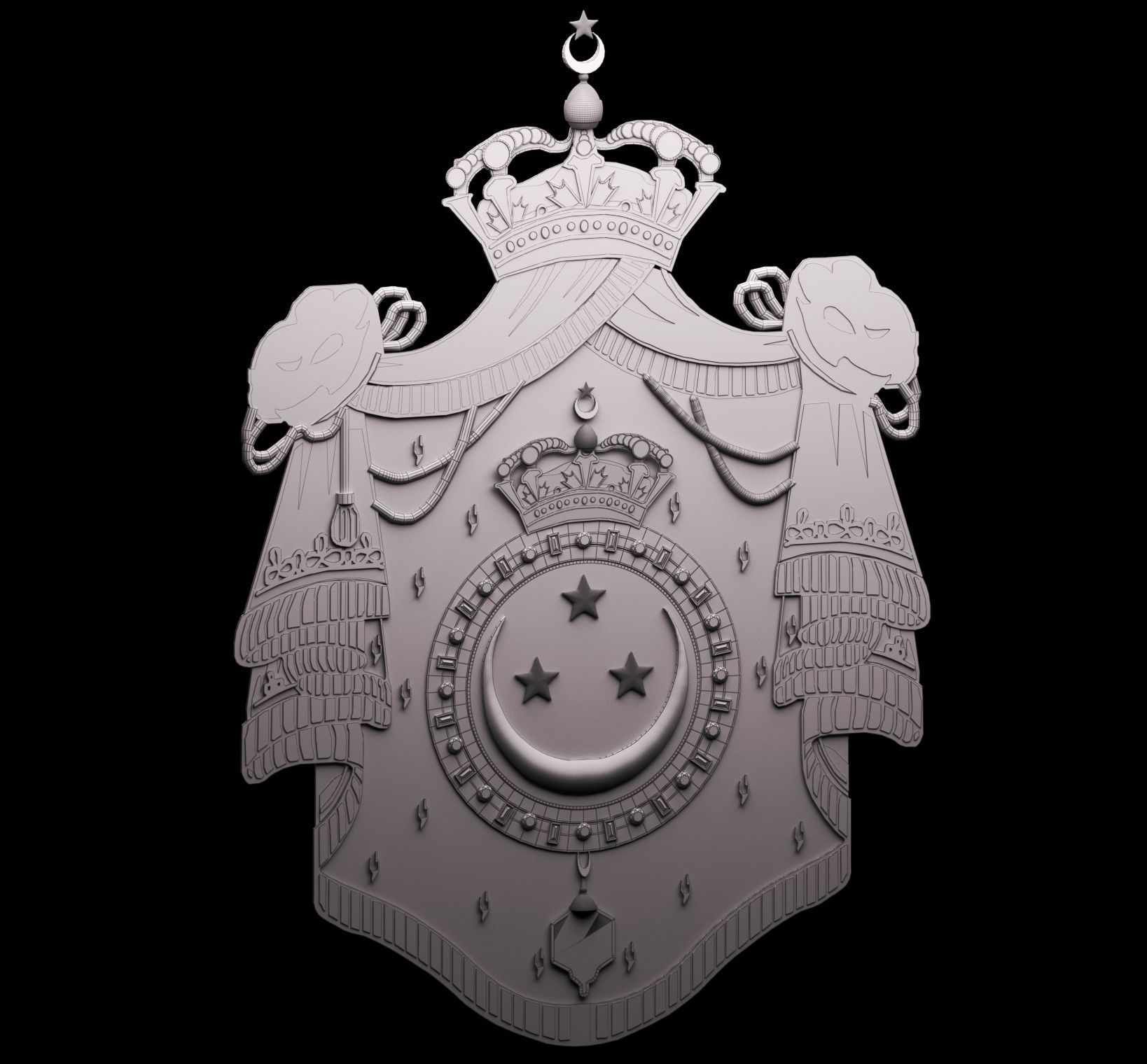 Coat of arms of Kingdom of Egypt 3D model_5