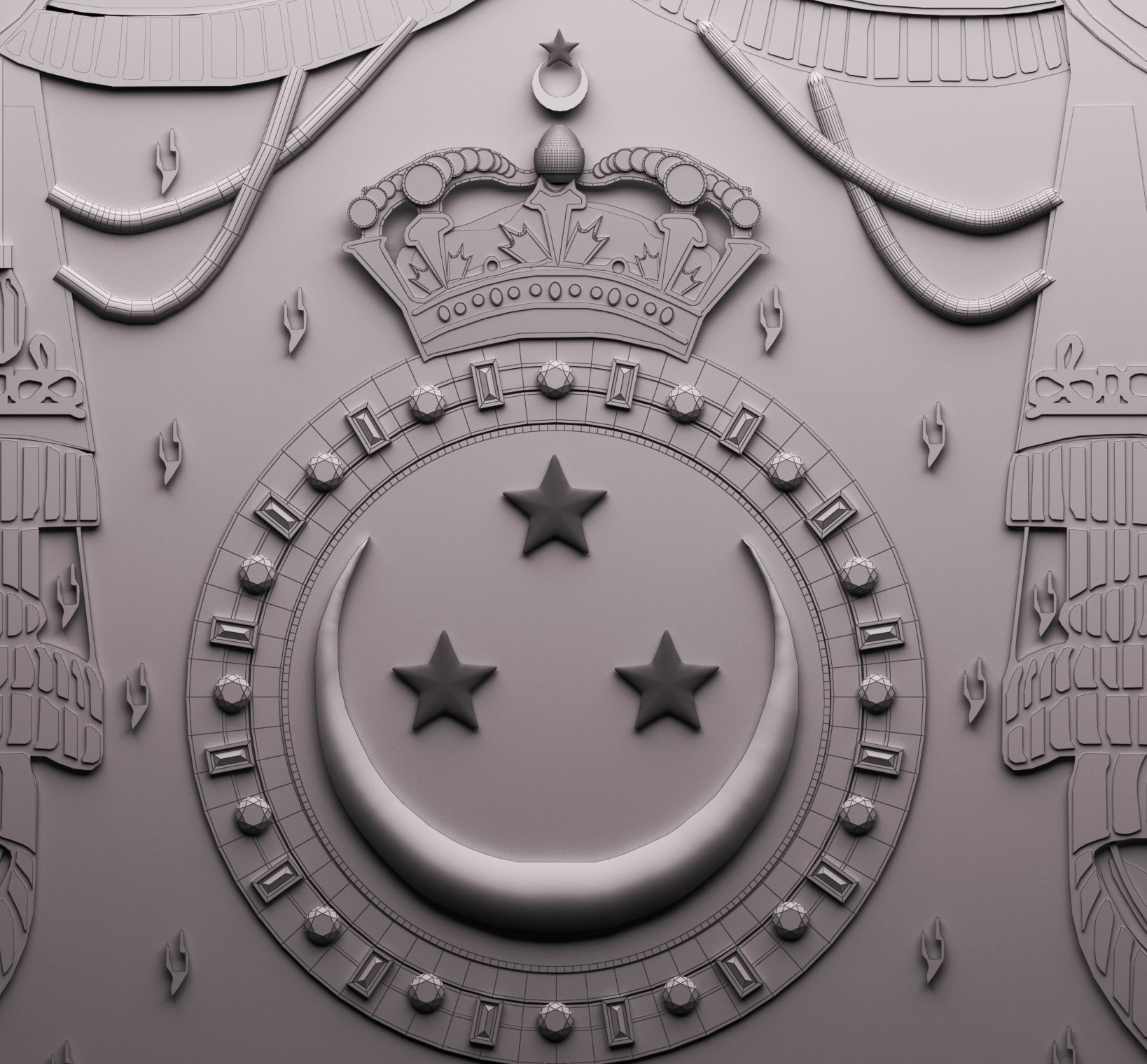 Coat of arms of Kingdom of Egypt 3D model_6