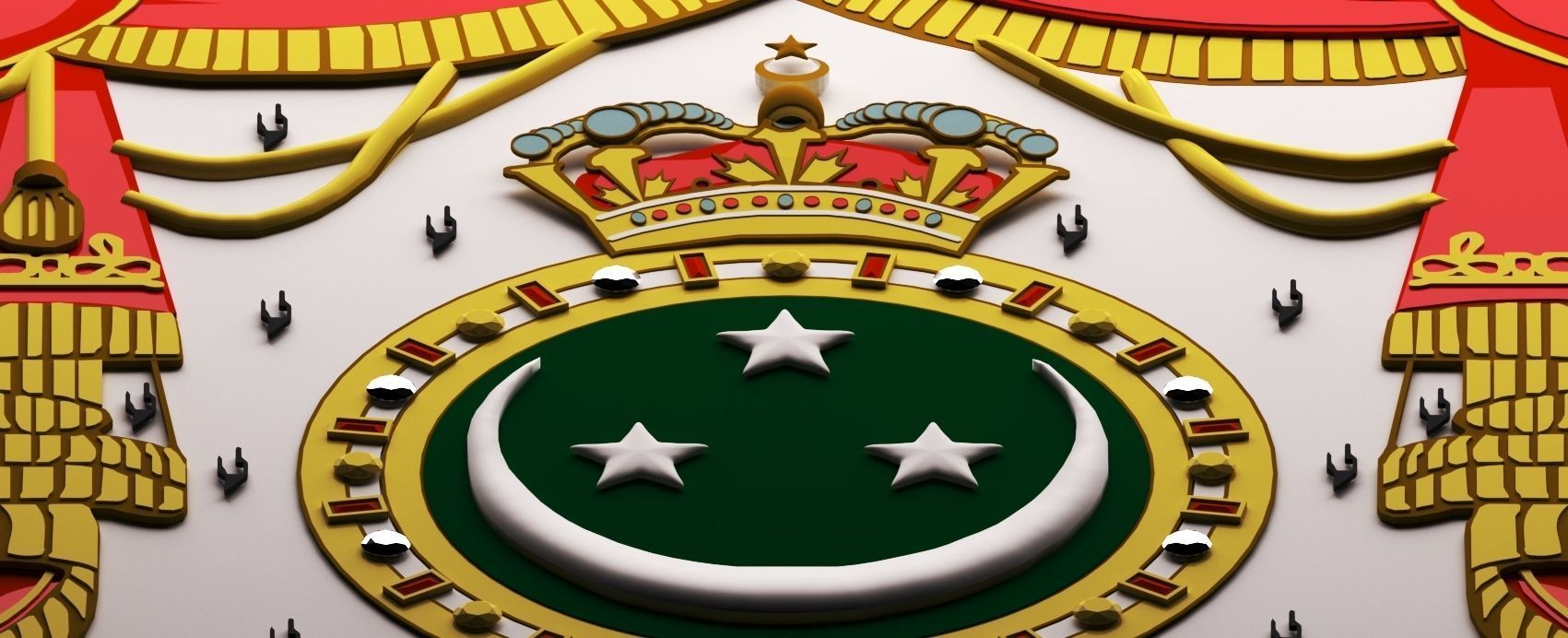 Coat of arms of Kingdom of Egypt 3D model_3