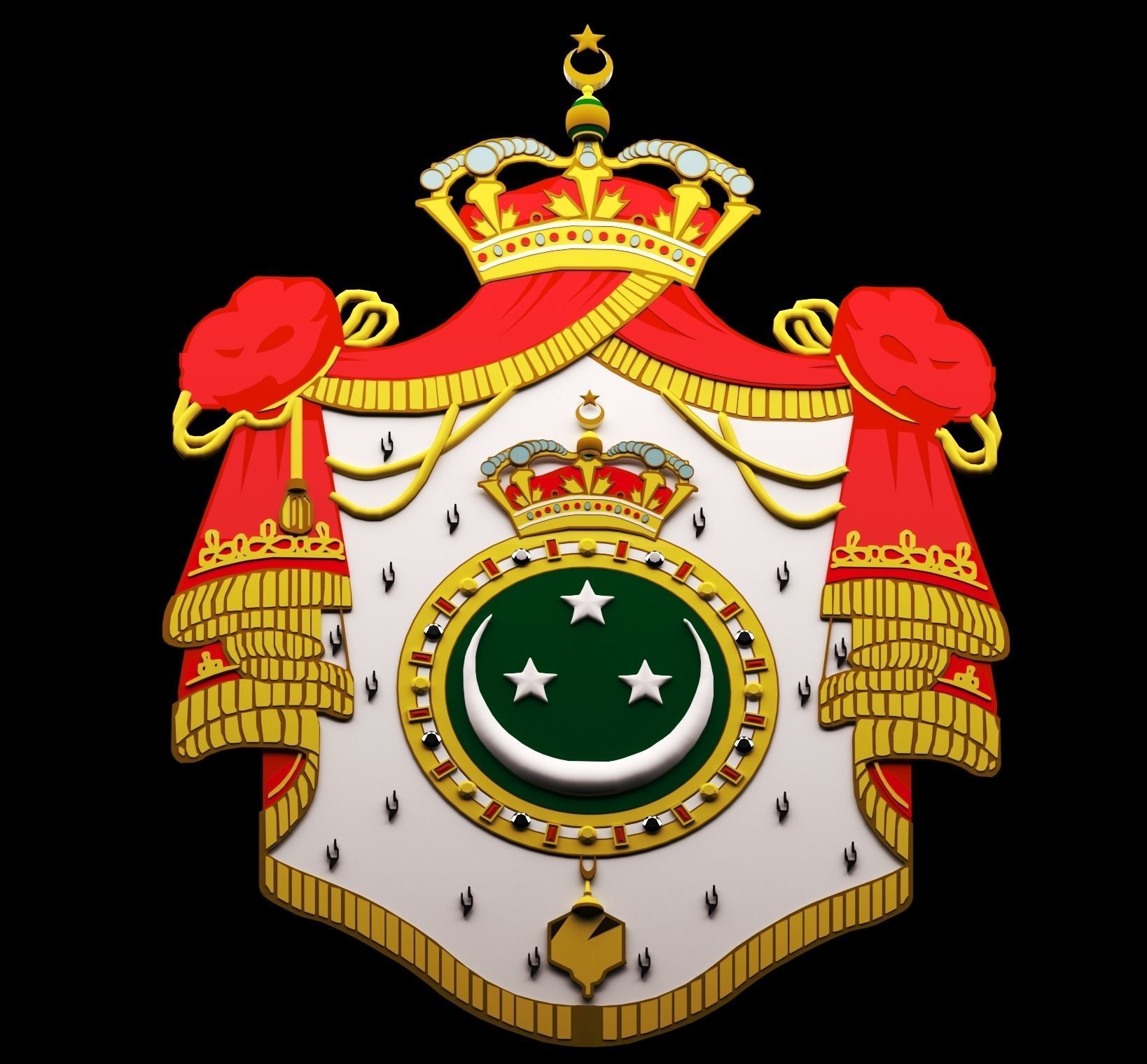 Coat of arms of Kingdom of Egypt 3D model_2