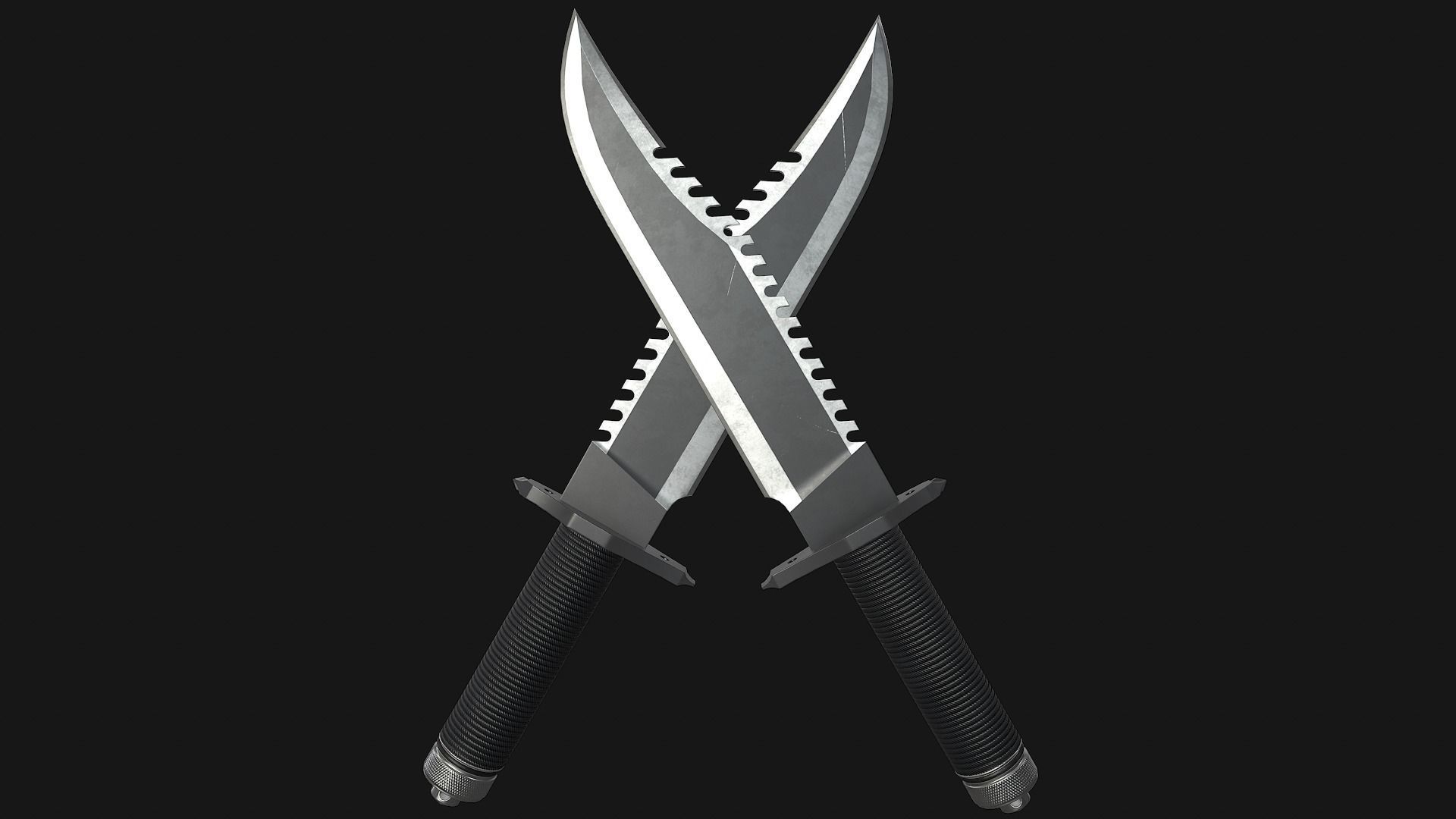 Rambo Knife Low-poly 3D model_3