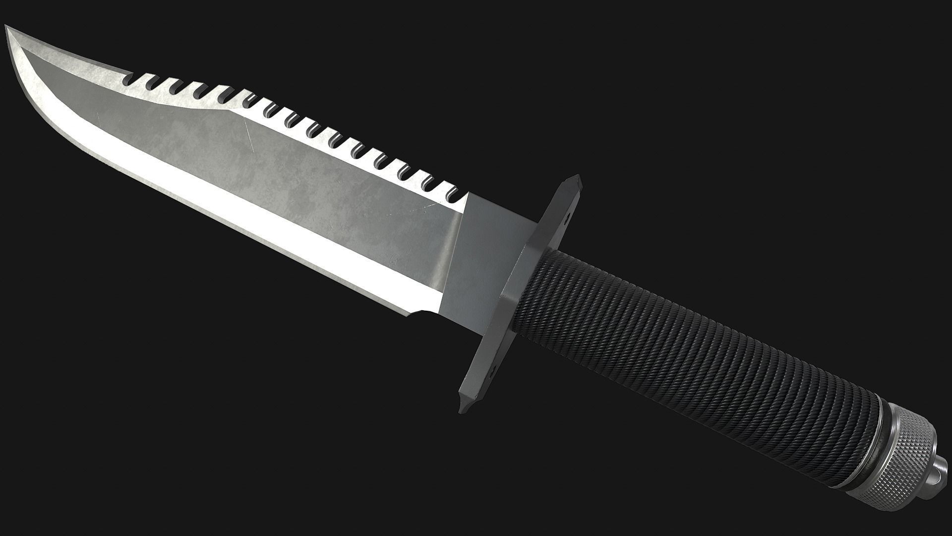 Rambo Knife Low-poly 3D model_1
