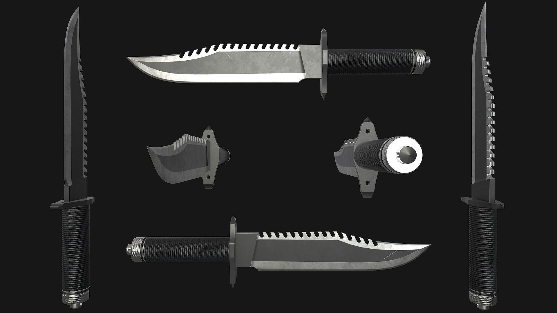 Rambo Knife Low-poly 3D model_4