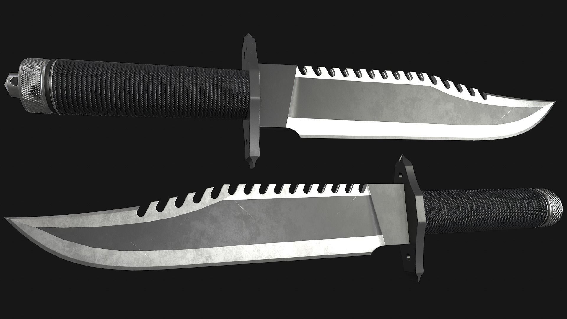 Rambo Knife Low-poly 3D model_2