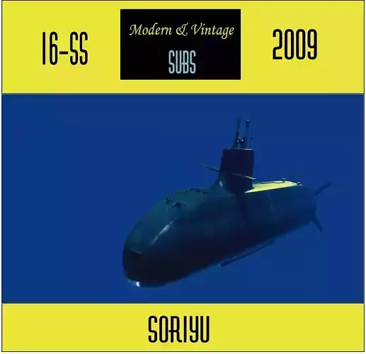 Soryu-class low poly model submarine