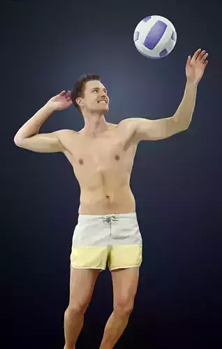 Virtue A Sports Male Serving in Volleyball 3D model