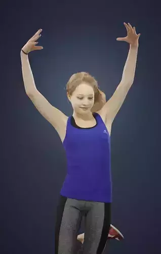 Essence Sportswear Teenage Girl Dancing Excercise 3D model