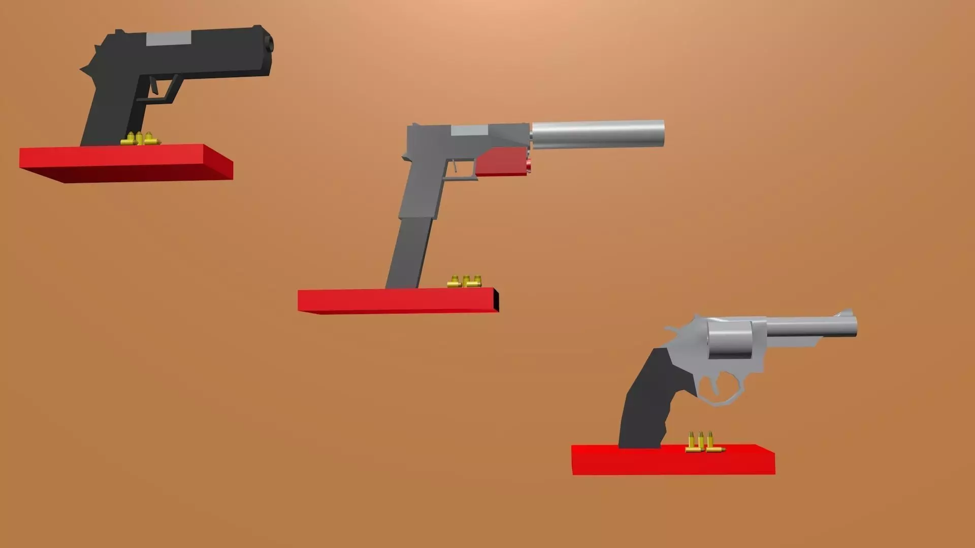 Armas low Poli Low-poly 3D model_0