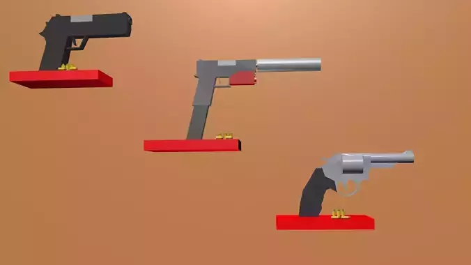 Armas low Poli Low-poly 3D model